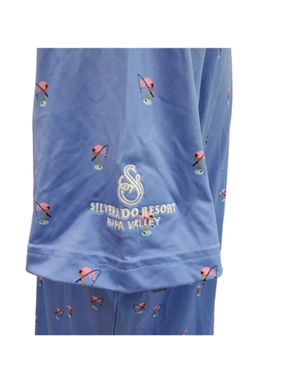 RLX Ralph Lauren Fishing Flamingo Golf Polo Shirt Blue M NWT